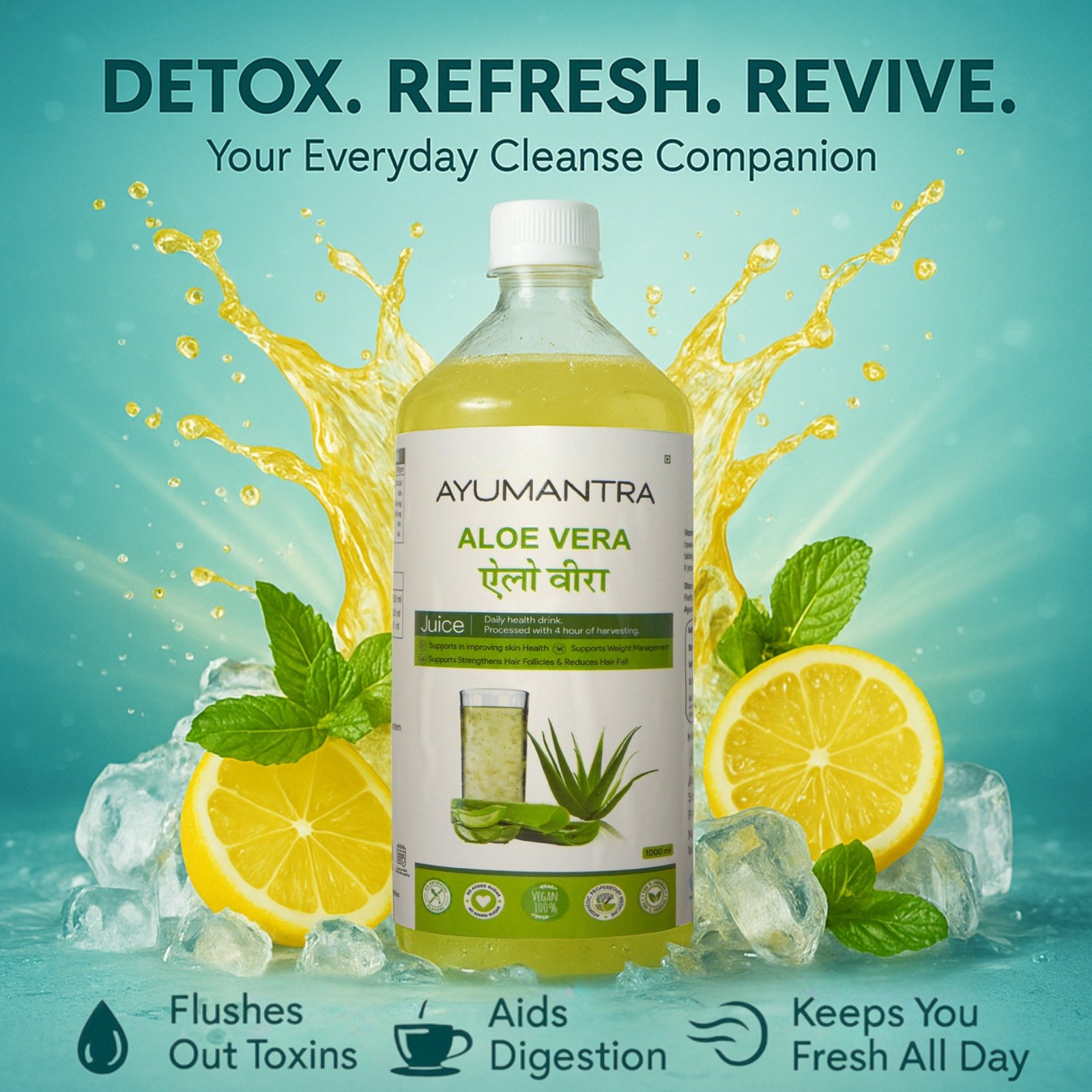 Aloe Vera Juice | Rejuvenates Skin and Hair | Natural Juice for Skin Care | No Added Sugar (1L) - Image 5